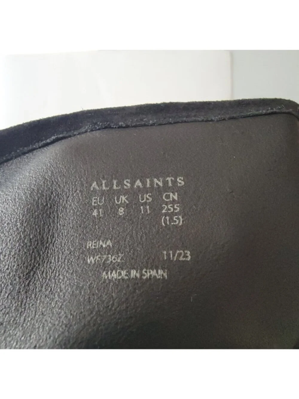 NEW ALLSAINTS Riena Over The Knee Boots Black Suede Whimsygoth Emo Womens 10